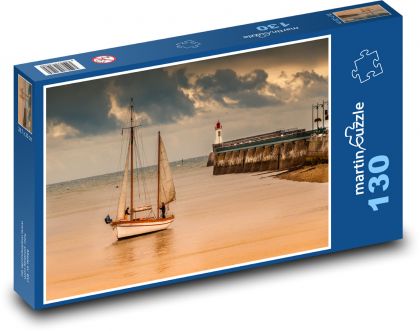 Żaglówka, ocean - Puzzle 130 elementów, rozmiar 28,7x20 cm
