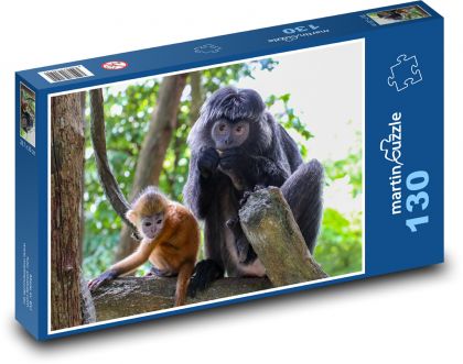 Zvířata - opice - Puzzle 130 dílků, rozměr 28,7x20 cm