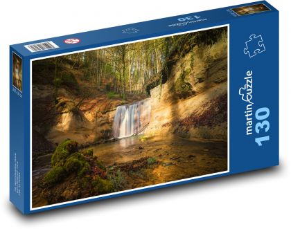 Wodospad - Puzzle 130 elementów, rozmiar 28,7x20 cm