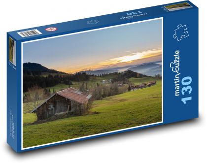 Cottage, mountain meadow - Puzzle 130 pieces, size 28.7x20 cm 