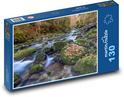Potok w lesie - Puzzle 130 elementów, rozmiar 28,7x20 cm
