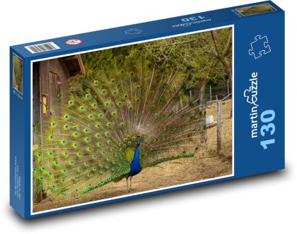 Crowned peacock - Puzzle 130 pieces, size 28.7x20 cm 
