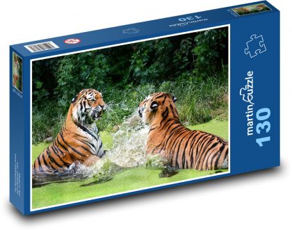 Tiger - zviera, voda - Puzzle 130 dielikov, rozmer 28,7x20 cm 