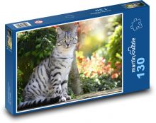 Katze im Garten Puzzle 130 Teile - 28,7x20 cm