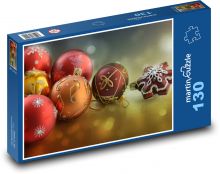Bombki choinkowe - gwiazda, Boże Narodzenie Puzzle 130 elementów - 28,7x20 cm