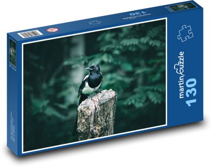 Magpie - bird, nature - Puzzle 130 pieces, size 28.7x20 cm 