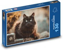 Kočka - černá, zvíře Puzzle 130 dílků - 28,7 x 20 cm