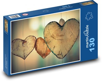 Srdce - milovať, láska - Puzzle 130 dielikov, rozmer 28,7x20 cm 