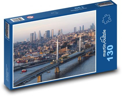 Istanbul - most, řeka - puzzle 130 dílků