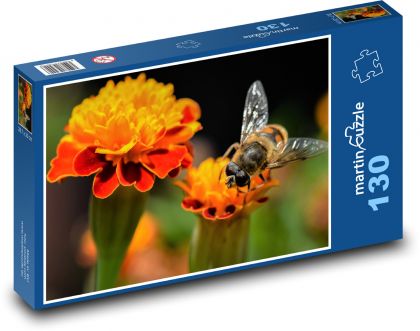 Včela - hmyz, kvetina - Puzzle 130 dielikov, rozmer 28,7x20 cm 