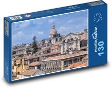 Město - budovy, kostel Puzzle 130 dílků - 28,7 x 20 cm