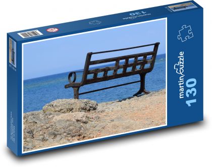Moře - lavička, relax - Puzzle 130 dílků, rozměr 28,7x20 cm