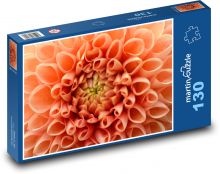 Jiřina - oranžová květina Puzzle 130 dílků - 28,7 x 20 cm