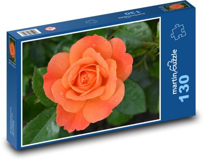 Růže - oranžový květ - Puzzle 130 dílků, rozměr 28,7x20 cm