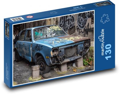 Car wreck, scrap - Puzzle 130 pieces, size 28.7x20 cm 