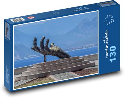 Bronzová socha - ruka - puzzle 130 dílků