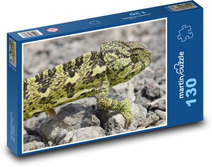 Zelený chameleón - puzzle 130 dílků