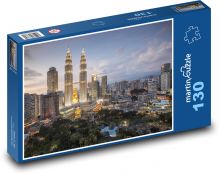 Kuala Lumpur - město, věže Puzzle 130 dílků - 28,7 x 20 cm