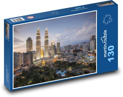 Kuala Lumpur - mesto, veže - Puzzle 130 dielikov, rozmer 28,7x20 cm 