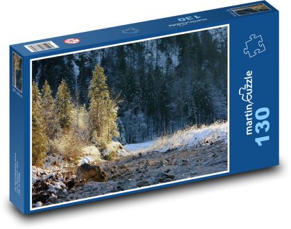 Zimná krajina - les, príroda - Puzzle 130 dielikov, rozmer 28,7x20 cm 