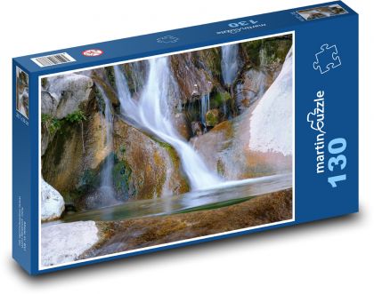 Vodopád v horách - Puzzle 130 dielikov, rozmer 28,7x20 cm 