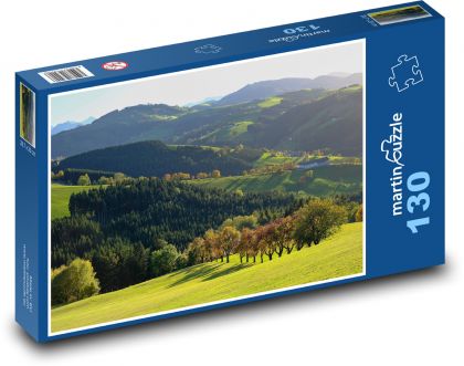 Zelené kopce a hory - puzzle 130 dílků