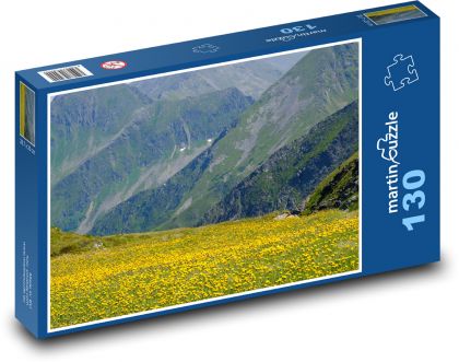 Górska przyroda - kwiaty, łąka - Puzzle 130 elementów, rozmiar 28,7x20 cm