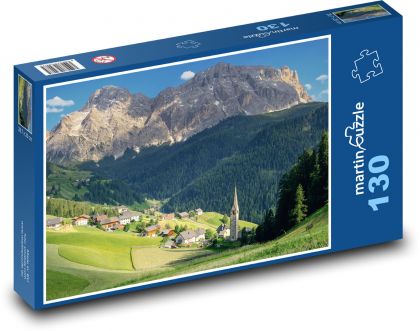 Alpy - dediny, hory - Puzzle 130 dielikov, rozmer 28,7x20 cm 