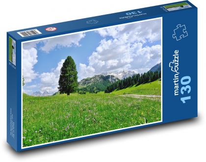 Alpské lúky - rozkvitnutá lúka - Puzzle 130 dielikov, rozmer 28,7x20 cm 