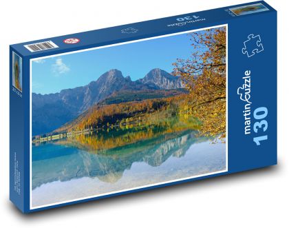 Podzimní krajina - horské jezero - Puzzle 130 dílků, rozměr 28,7x20 cm