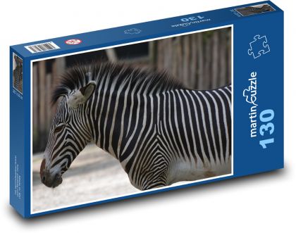 Zebra - zvíře, pruhy - Puzzle 130 dílků, rozměr 28,7x20 cm