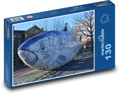 Fisch - Kunst, Skulptur - Puzzle - 130 Teile