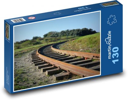Koleje - železnice, kolejnice - Puzzle 130 dílků, rozměr 28,7x20 cm