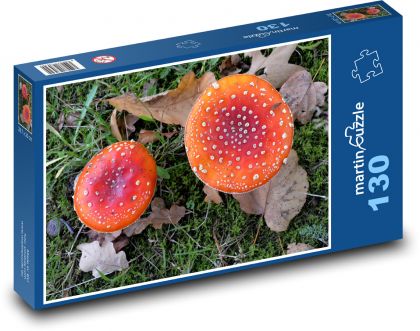 Mochomůrka - houby, podzim - Puzzle 130 dílků, rozměr 28,7x20 cm