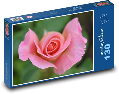 Růže - květ, růžová - Puzzle 130 dílků, rozměr 28,7x20 cm