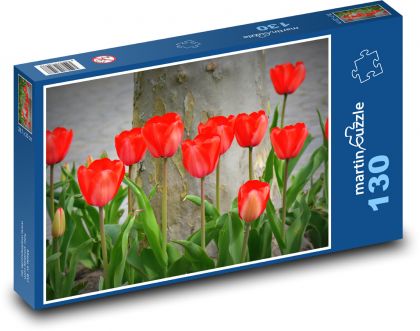 Tulipany - przyroda, kwiaty - Puzzle 130 elementów, rozmiar 28,7x20 cm