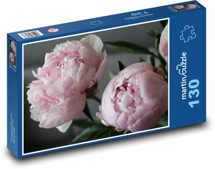 Pivonky - ružové - Puzzle 130 dielikov, rozmer 28,7x20 cm 