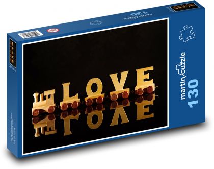 Láska - písmena, vlak - Puzzle 130 dílků, rozměr 28,7x20 cm