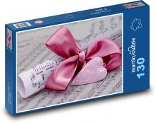 Noty jako dárek k Valentýnu Puzzle 130 dílků - 28,7 x 20 cm