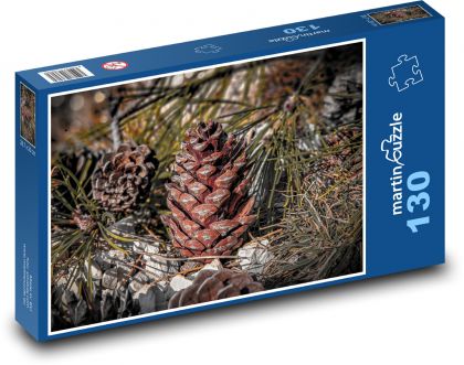 Šiška - borovica, strom - Puzzle 130 dielikov, rozmer 28,7x20 cm 