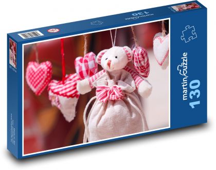 Srdce - medvídek - puzzle 130 dílků