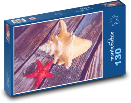 Rozgwiazda - muszle, morze - Puzzle 130 elementów, rozmiar 28,7x20 cm
