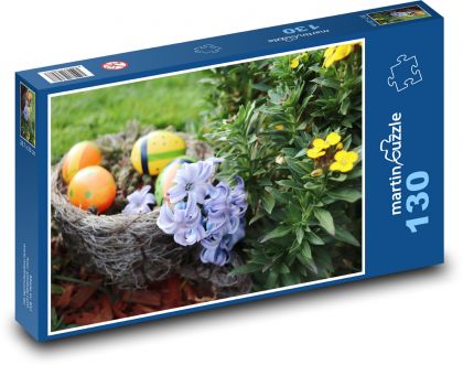 Veľká noc - vajcia, hniezdo - Puzzle 130 dielikov, rozmer 28,7x20 cm 