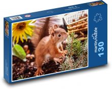 Eichhörnchen - Tier, Jungtier Puzzle 130 Teile - 28,7x20 cm