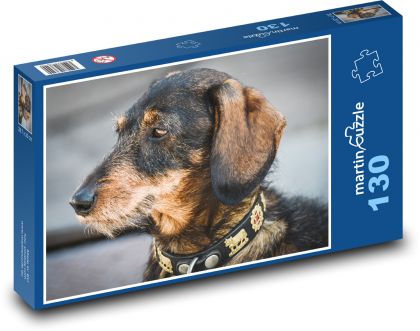 Dachshund - dog, fur - Puzzle 130 pieces, size 28.7x20 cm 