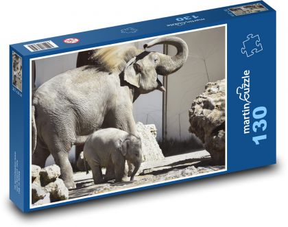 Sloník - slon, cicavec - Puzzle 130 dielikov, rozmer 28,7x20 cm 