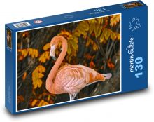 Plameňák - oranžový pták Puzzle 130 dílků - 28,7 x 20 cm