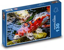 Koi - japonská ryba Puzzle 130 dílků - 28,7 x 20 cm