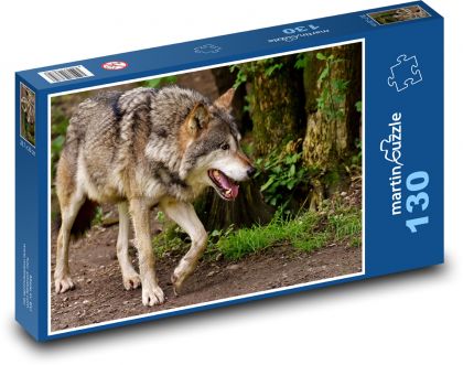 Vlk - divoký dravec - Puzzle 130 dílků, rozměr 28,7x20 cm