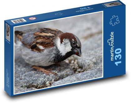 Sparrow - bird, beak - Puzzle 130 pieces, size 28.7x20 cm 